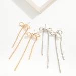Wholesale brass Rope Chain Bow Drop Earrings Brass Base L