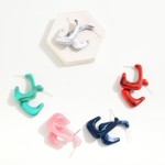 Wholesale marbled Acetate Rounded Rectangle Hoop Earrings D