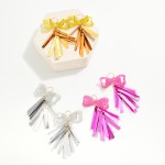 Wholesale glitter Acetate Bow Drop Earrings Sequin Tassels L