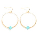 Wholesale metal Beaded Hoop Earrings Dainty Cross Bead L