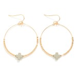 Wholesale metal Beaded Hoop Earrings Dainty Cross Bead L