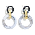 Wholesale linked Marbled Acetate Hoops Drop Earrings L