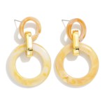 Wholesale linked Marbled Acetate Hoops Drop Earrings L