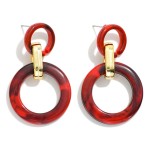 Wholesale linked Marbled Acetate Hoops Drop Earrings L