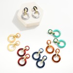 Wholesale linked Marbled Acetate Hoops Drop Earrings L