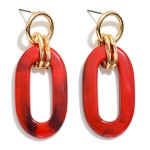 Wholesale linked Marbled Acetate Loop Drop Earrings L