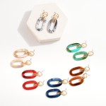 Wholesale linked Marbled Acetate Loop Drop Earrings L