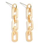 Wholesale metal Pressed Chain Link Drop Earrings L