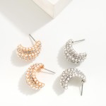 Wholesale pearl Rhinestone Studded Teardrop Hoop Earrings L