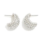 Wholesale pearl Rhinestone Studded Teardrop Hoop Earrings L