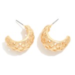 Wholesale metal Basket Weave Hoop Earrings D