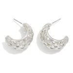 Wholesale metal Basket Weave Hoop Earrings D