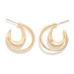 Wholesale double Ring Curl Hoop Earrings D