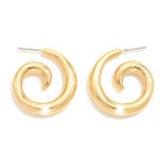 Wholesale metal Swirl Hoop Earrings D