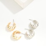 Wholesale metal Croissant Hoop Earrings D