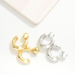 Wholesale metal Hoop Earrings Sphere Backer D
