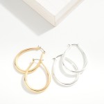 Wholesale simple Tapered Hollow Brass Hoop Earrings Brass Base Hypoallergenic L