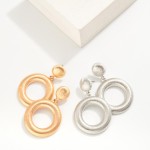 Wholesale ribbed Metal Hoop Drop Earrings L