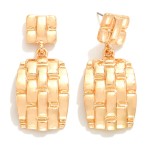 Wholesale metal Brick Link Pattern Drop Earrings L