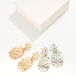 Wholesale metal Brick Link Pattern Drop Earrings L