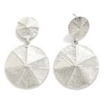 Wholesale brushed Metal Pinwheel Drop Earrings L