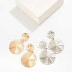 Wholesale brushed Metal Pinwheel Drop Earrings L