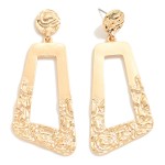 Wholesale metal Ripple Trapezoid Drop Earrings L