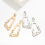 Wholesale metal Ripple Trapezoid Drop Earrings L