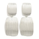 Wholesale linked Metal Brush Stroke Drop Earrings L