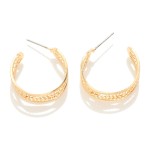 Wholesale metal Hoop Earrings Twisted Metal Rope Detail D