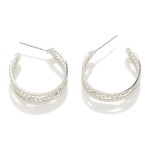 Wholesale metal Hoop Earrings Twisted Metal Rope Detail D