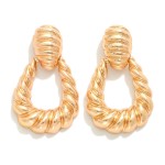 Wholesale twisted Oval Door Knocker Drop Earrings L