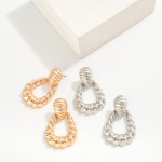 Wholesale twisted Oval Door Knocker Drop Earrings L