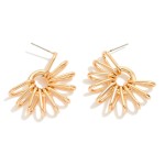 Wholesale metal Wire Wrapped Half Flower Post Drop Earrings L
