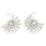 Wholesale metal Wire Wrapped Half Flower Post Drop Earrings L