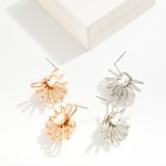 Wholesale metal Wire Ball Bearing Flower Post Drop Earrings L