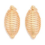 Wholesale metal Spiral Leaf Post Drop Earrings L