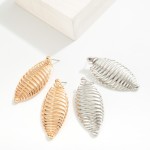 Wholesale metal Spiral Leaf Post Drop Earrings L