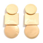 Wholesale linked Geometric Metal Shapes Drop Earrings L