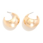 Wholesale chunky Ridged Metal Hoop Earrings D