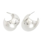 Wholesale chunky Ridged Metal Hoop Earrings D