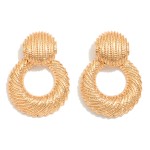 Wholesale cable Ribbed Hoop Door Knocker Drop Earrings L