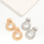 Wholesale cable Ribbed Hoop Door Knocker Drop Earrings L