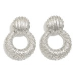 Wholesale cable Ribbed Hoop Door Knocker Drop Earrings L