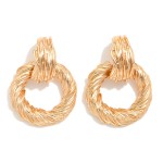Wholesale twisted Metal Hoop Door Knocker Drop Earrings L