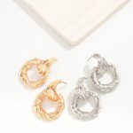 Wholesale twisted Metal Hoop Door Knocker Drop Earrings L
