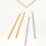 Wholesale long Pressed Metal Stud Chain Tassel Earrings L