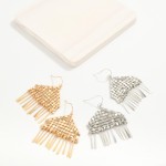 Wholesale metal Mesh Drop Earrings Metal Tassels L