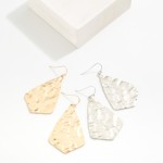 Wholesale hammered Metal Flower Petal Drop Earrings L