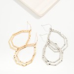 Wholesale hammered Metal Concentric Octagonal Teardrop Drop Earrings L